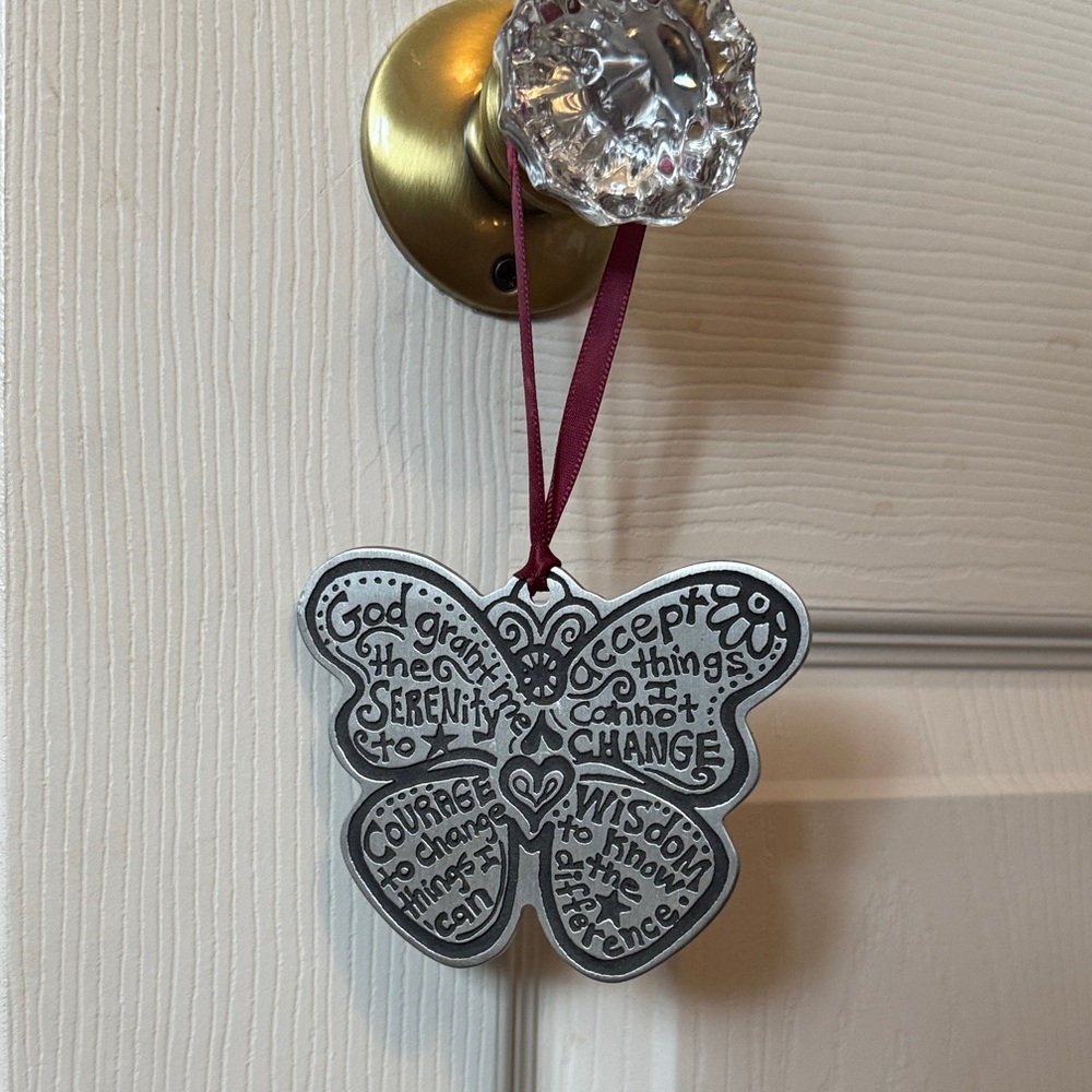 Inspirational Pewter Butterfly Ornament